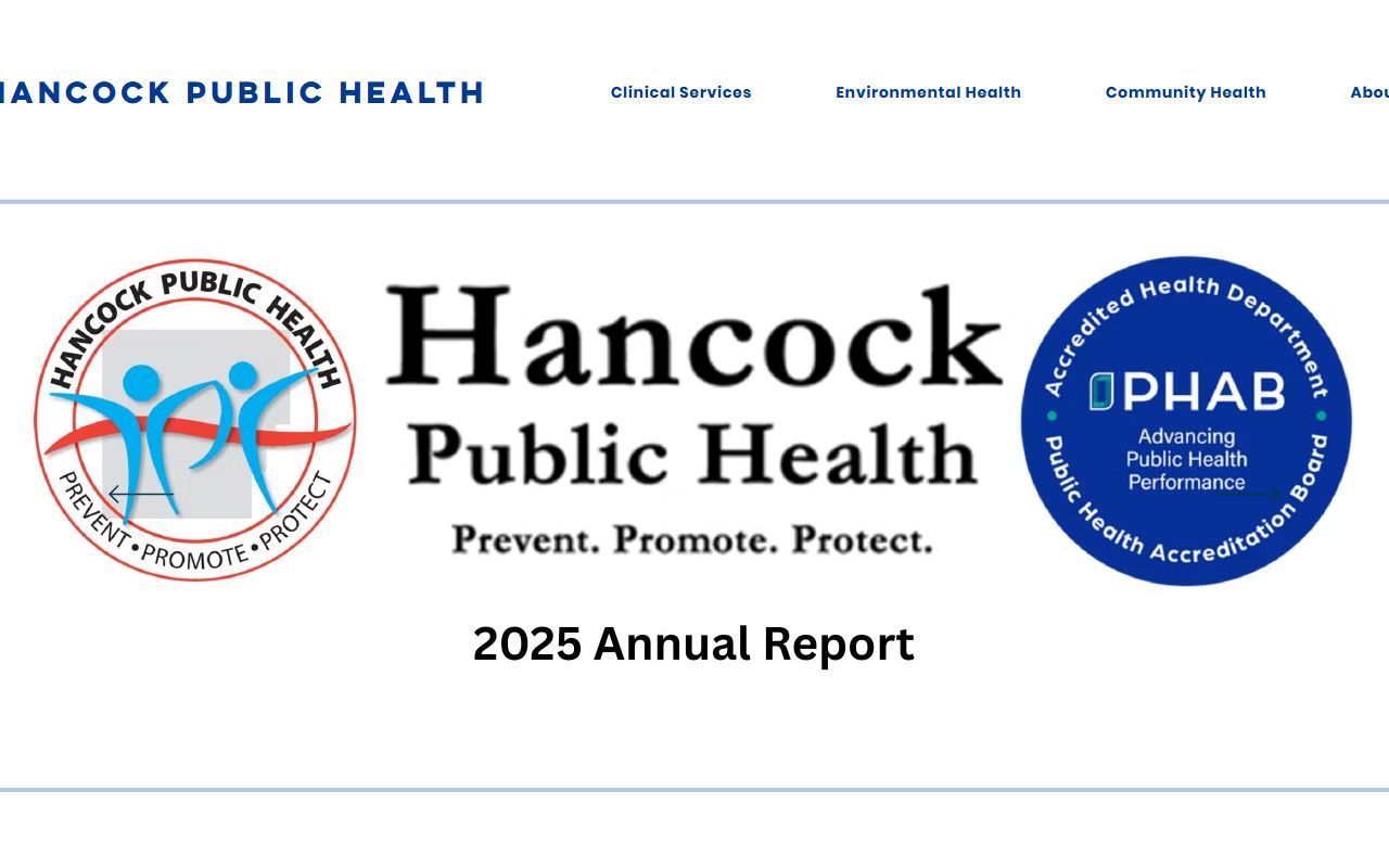 Hancock Public Health website for Findlay death records