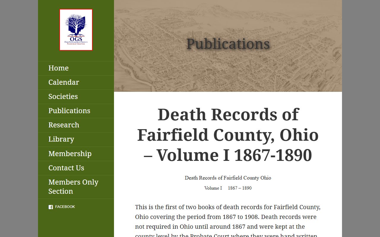 Fairfield County historical death records and genealogy resources