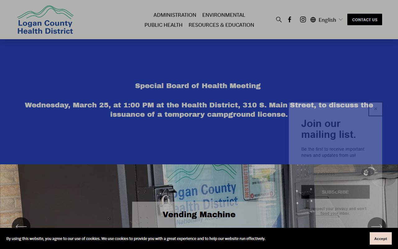 Logan County Health District website for death records
