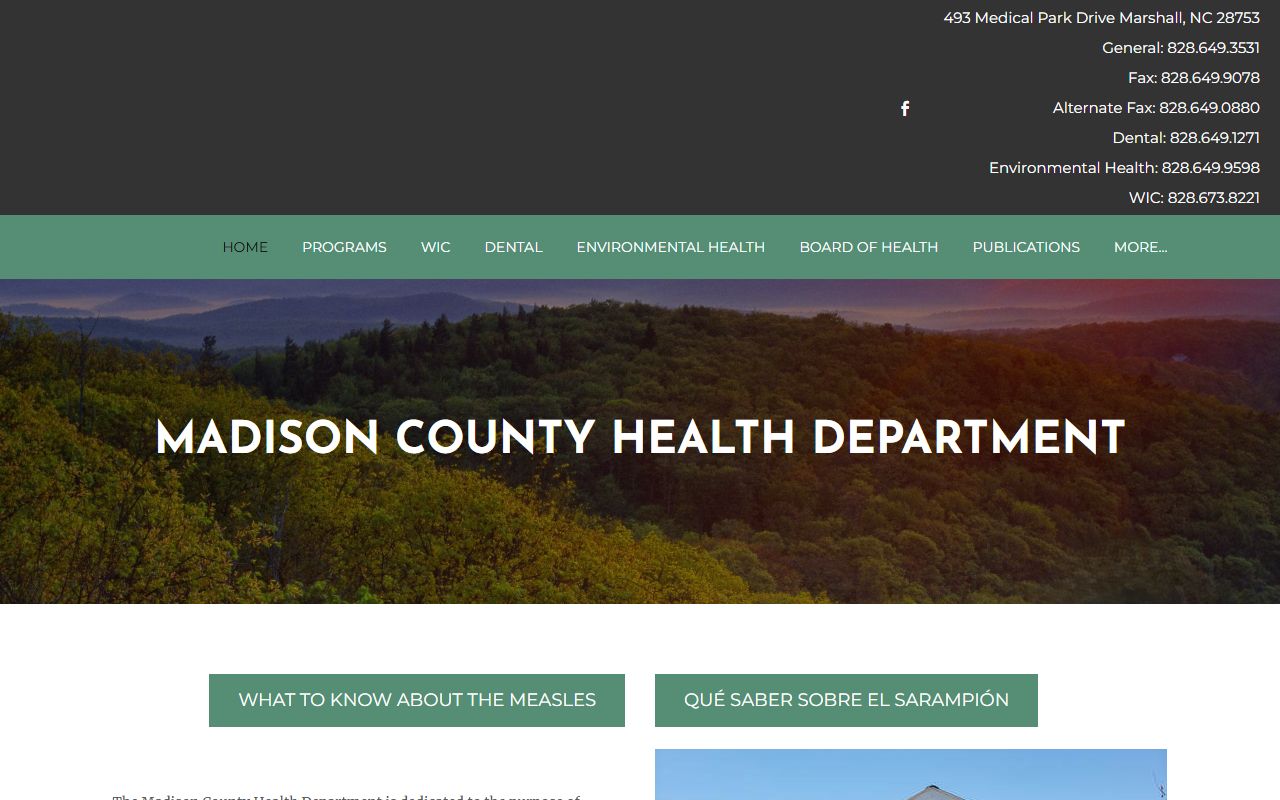 Madison County Health Department website for death records