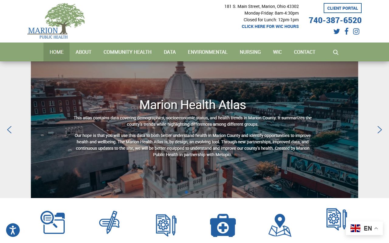 Marion Public Health website for Marion County death records