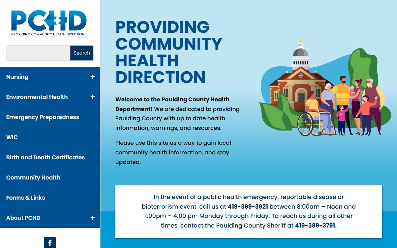 Paulding County Health Department website for death records