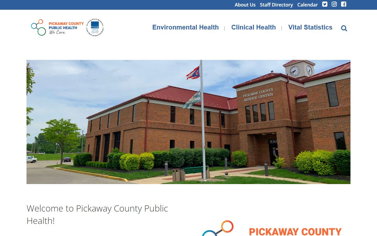 Pickaway County Public Health website for death records