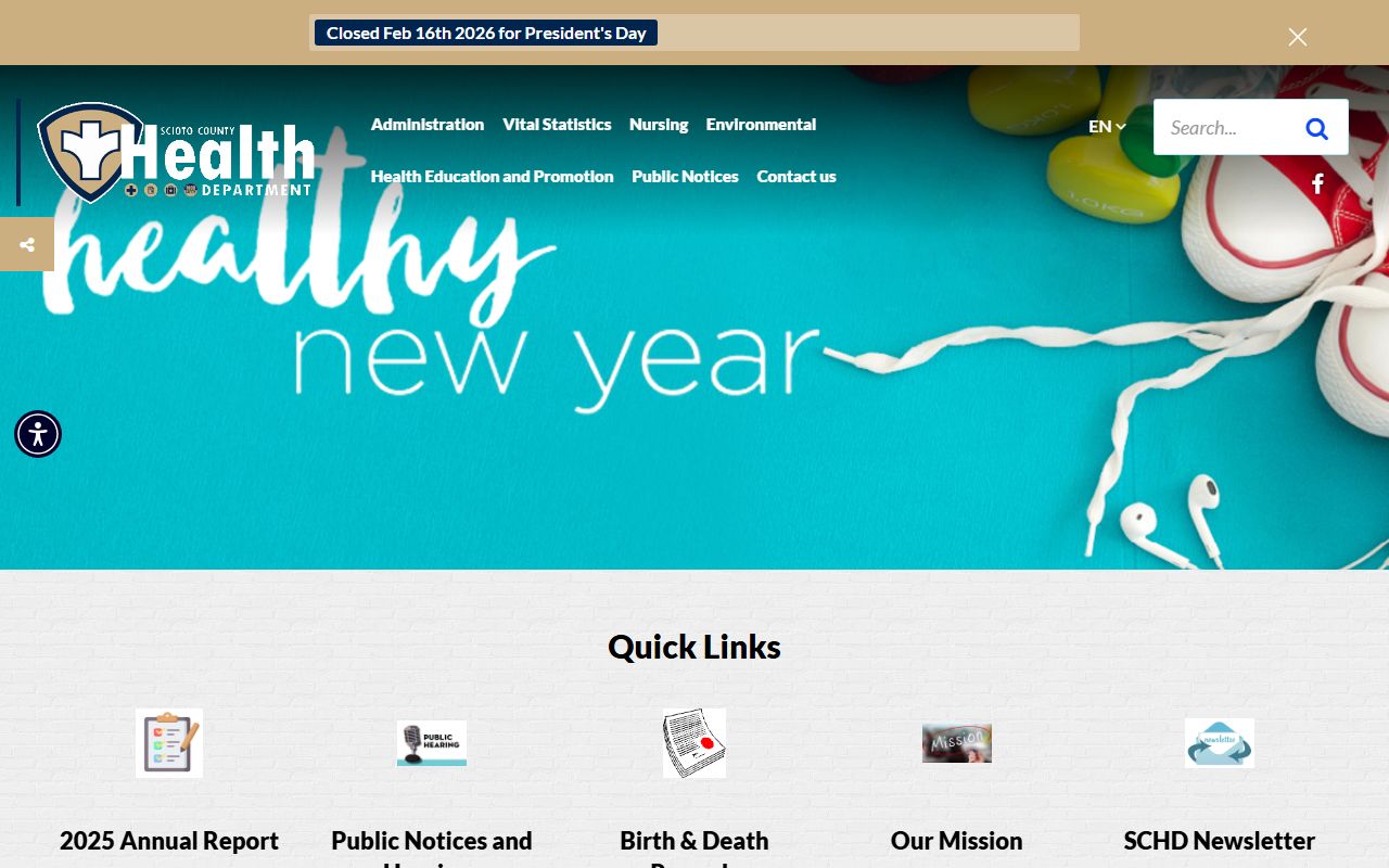 Scioto County Health Department website for death records