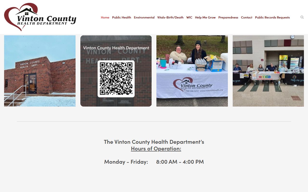 Vinton County Health Department website for death records