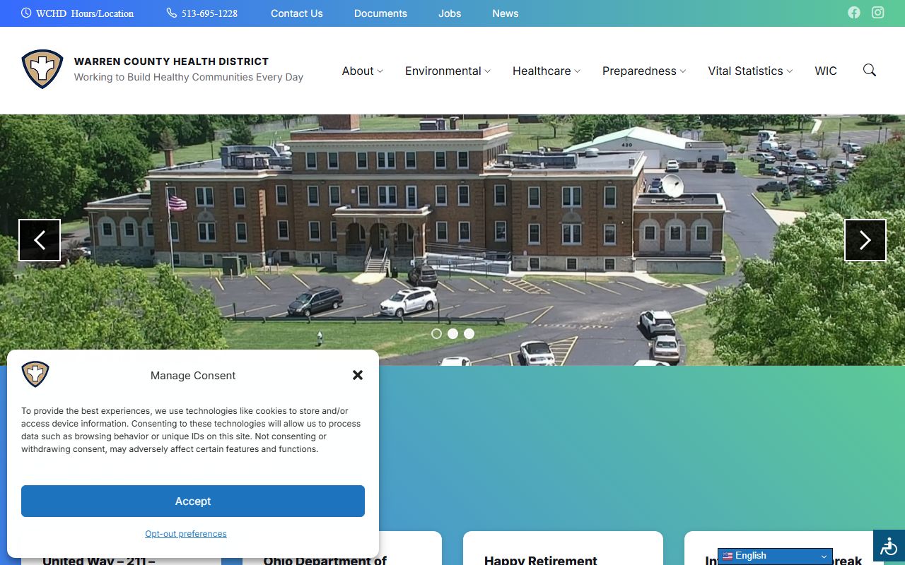Warren County Combined Health District website for death records
