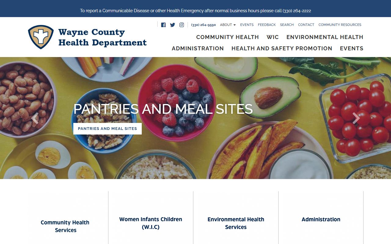 Wayne County Health Department website for death records