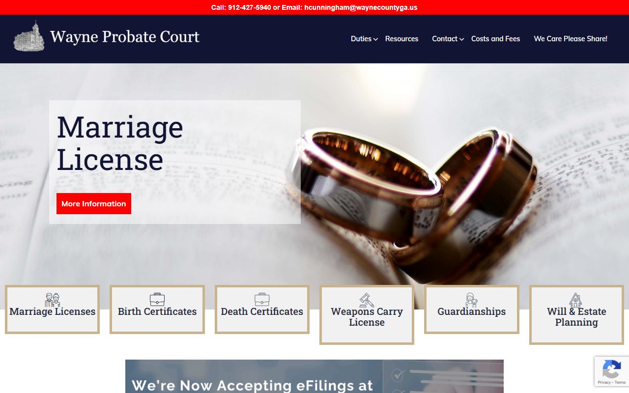 Wayne County Probate Court website for death records